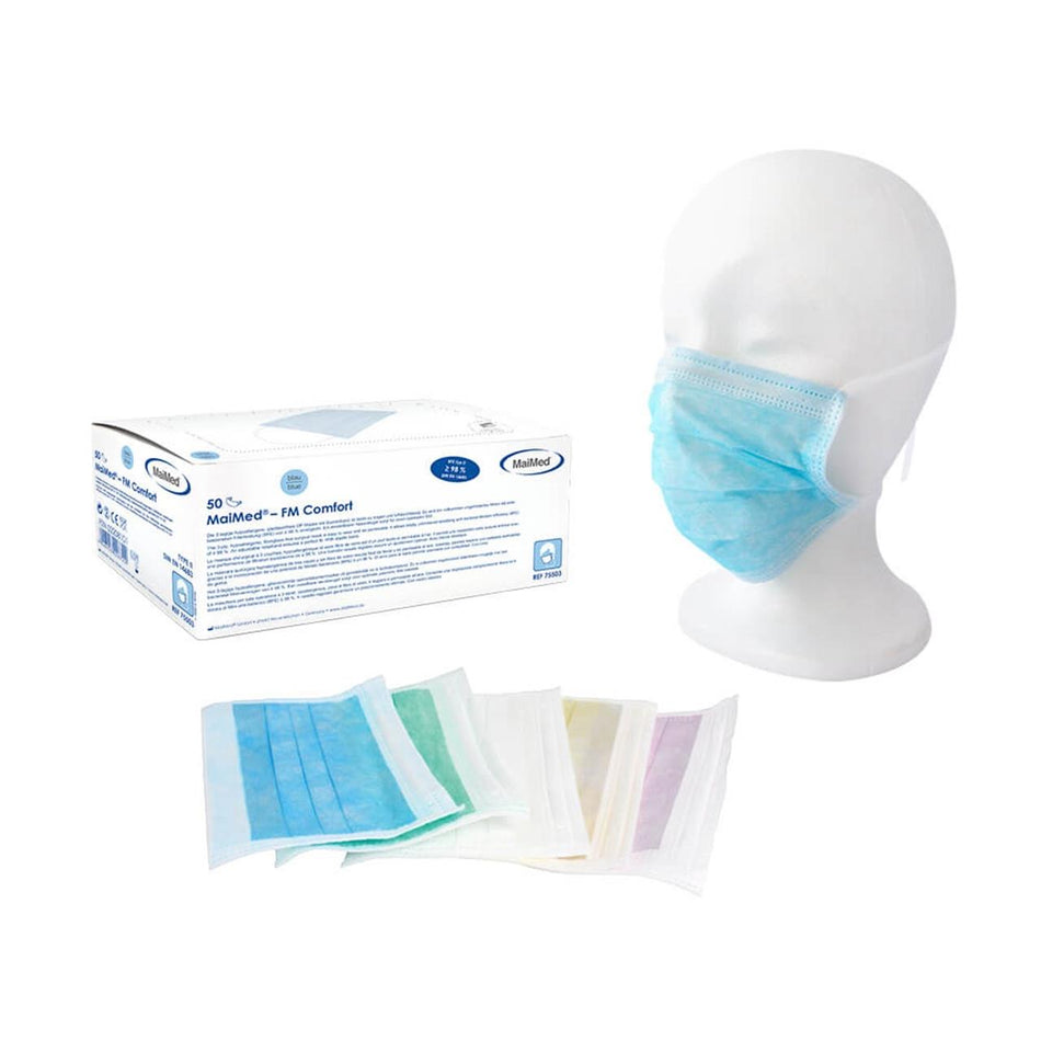 MaiMed-FM Comfort - with elastic band, black, surgical mask, non-sterile, 3-ply, 50 pcs./box