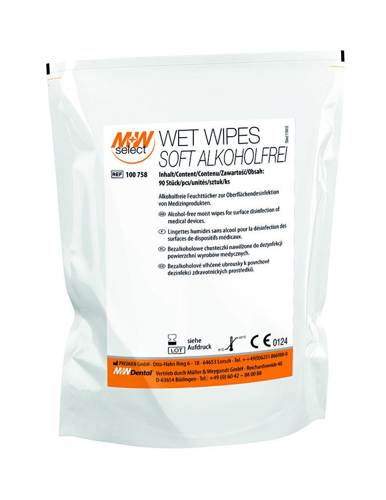 M+W Wet Wipes Soft alcohol-free, 2 rolls