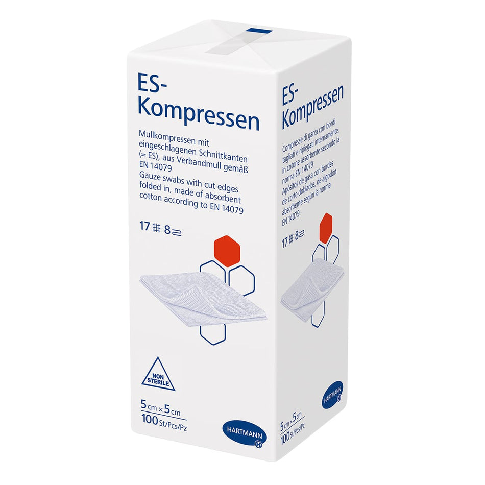 ES compresses non-sterile - pack of 100 compresses 5 x 5 cm, 16-fold