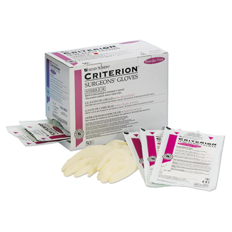 HS-Latex surgical gloves sterile powder-free, Criterion PF, size 6.5, pack of 50 pairs