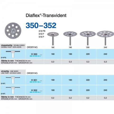 Diamond disc H 350 160 pack of 1