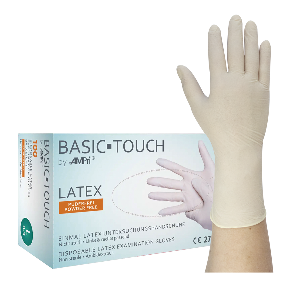 Basic Touch - Latex gloves, powder-free - M, 100 pieces