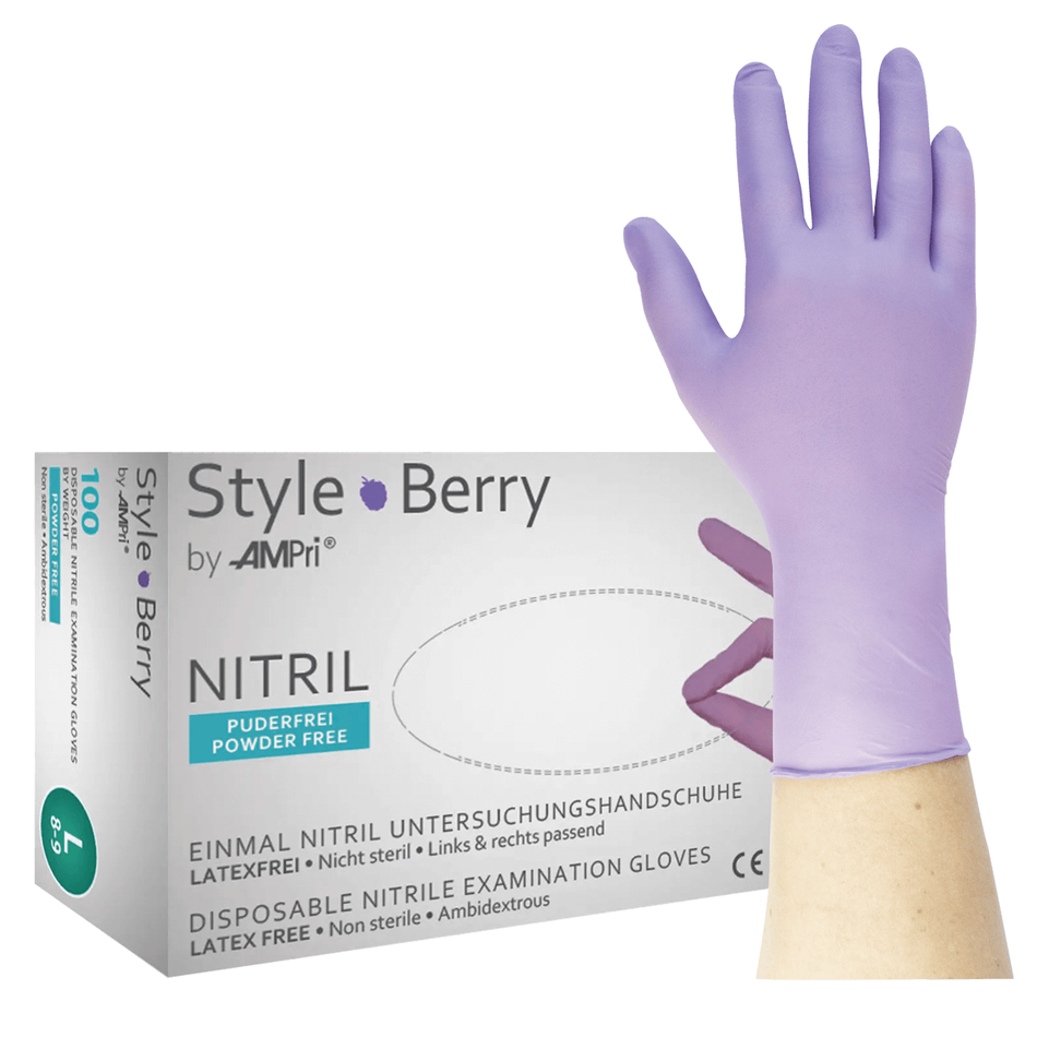 Style Berry - Nitrile gloves purple, powder-free - M, 100 pieces