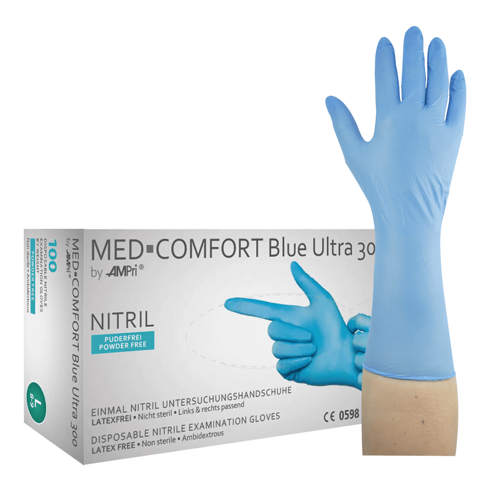 MED-COMFORT Blue Ultra 300 - Nitrile gloves, powder-free - M, 100 pieces