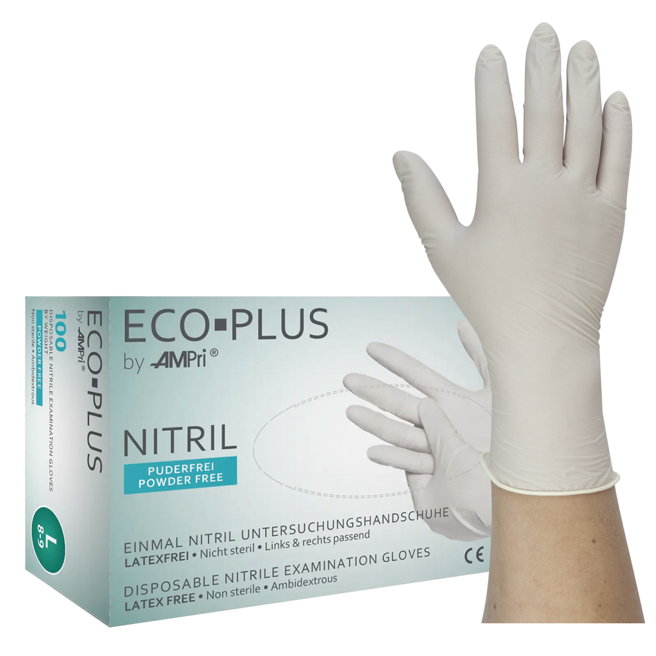 ECO-PLUS - Nitrile gloves, powder-free - L, 100 pieces