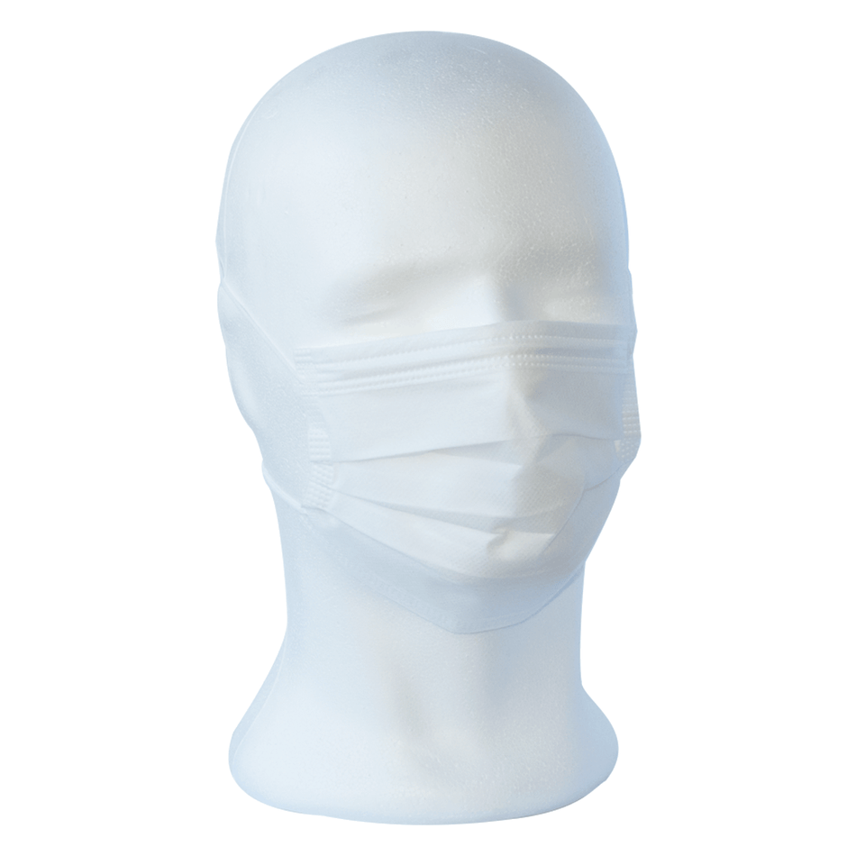 ECO-PLUS face mask - remaining stock - 3-ply, with elastic bands - white, 50 pieces