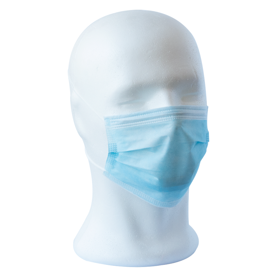 RUNDAS face mask - 3-ply, with elastic bands - blue, 50 pieces