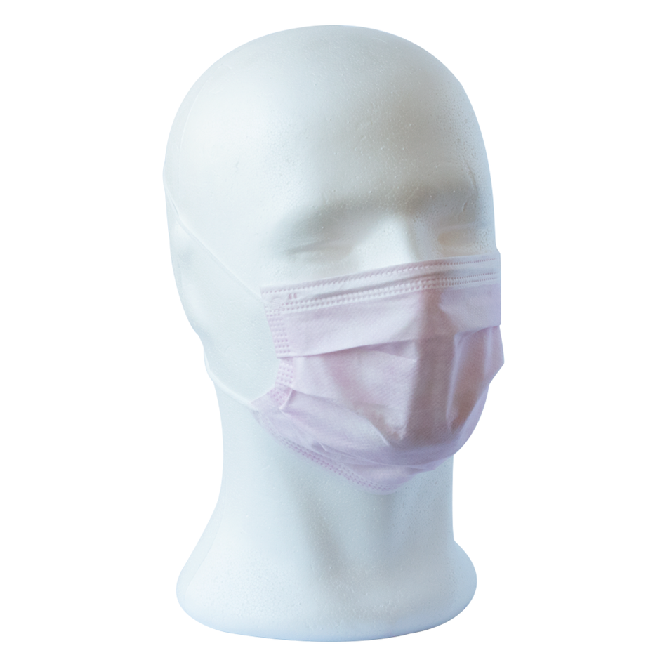 RUNDAS face mask - 3-ply, with elastic bands - pink, 50 pieces