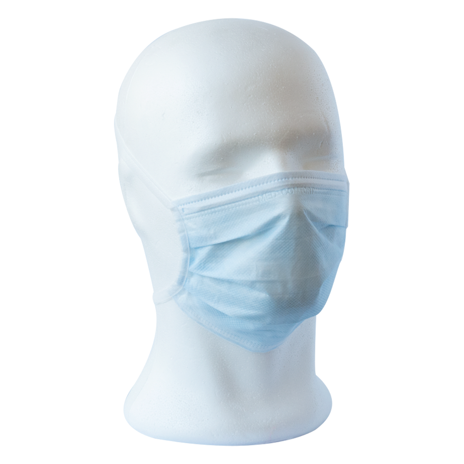 MED-COMFORT face mask - 3-ply, to tie - blue, 50 pieces