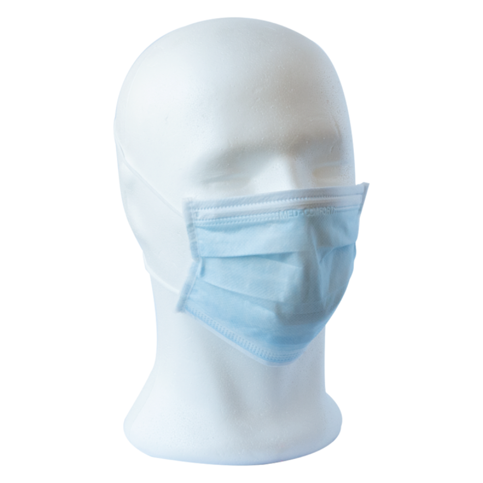 MED-COMFORT face mask type IIR - 3-ply, with elastic bands - blue, 50 pieces