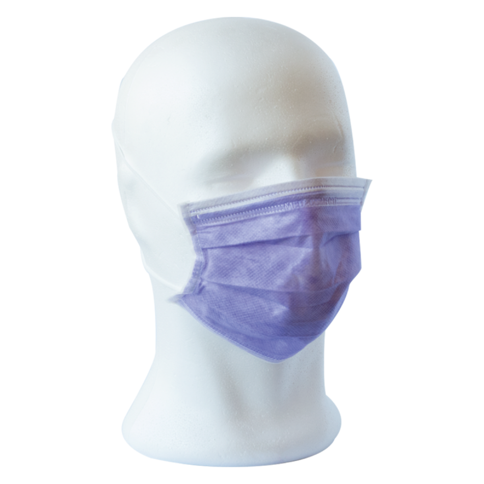 MED-COMFORT face mask type IIR - 3-ply, with elastic bands - purple, 50 pieces