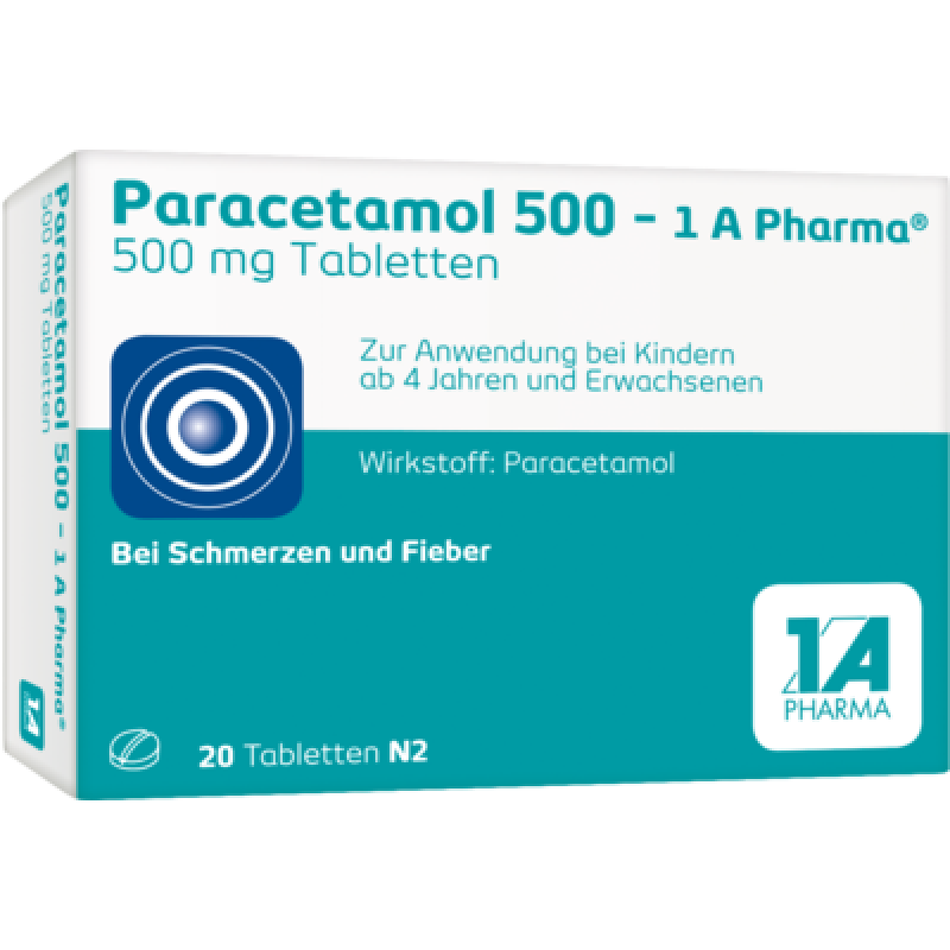 Paracetamol 500-1a Pharma tablets, 20 pieces