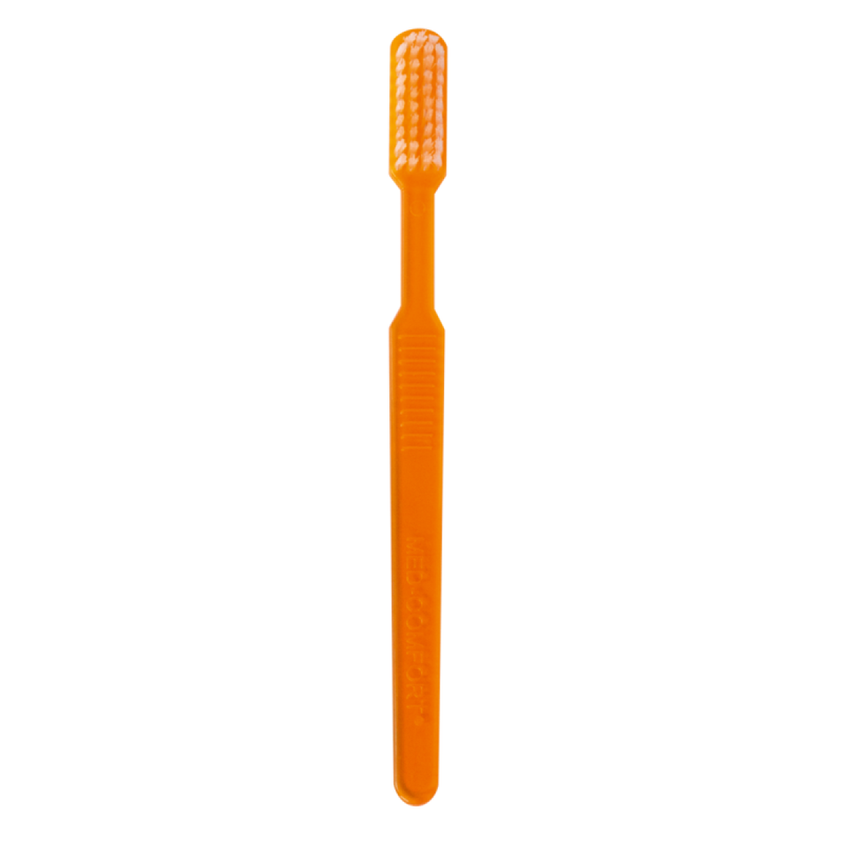 MED-COMFORT - Disposable toothbrushes, colored - Orange, 100 pieces