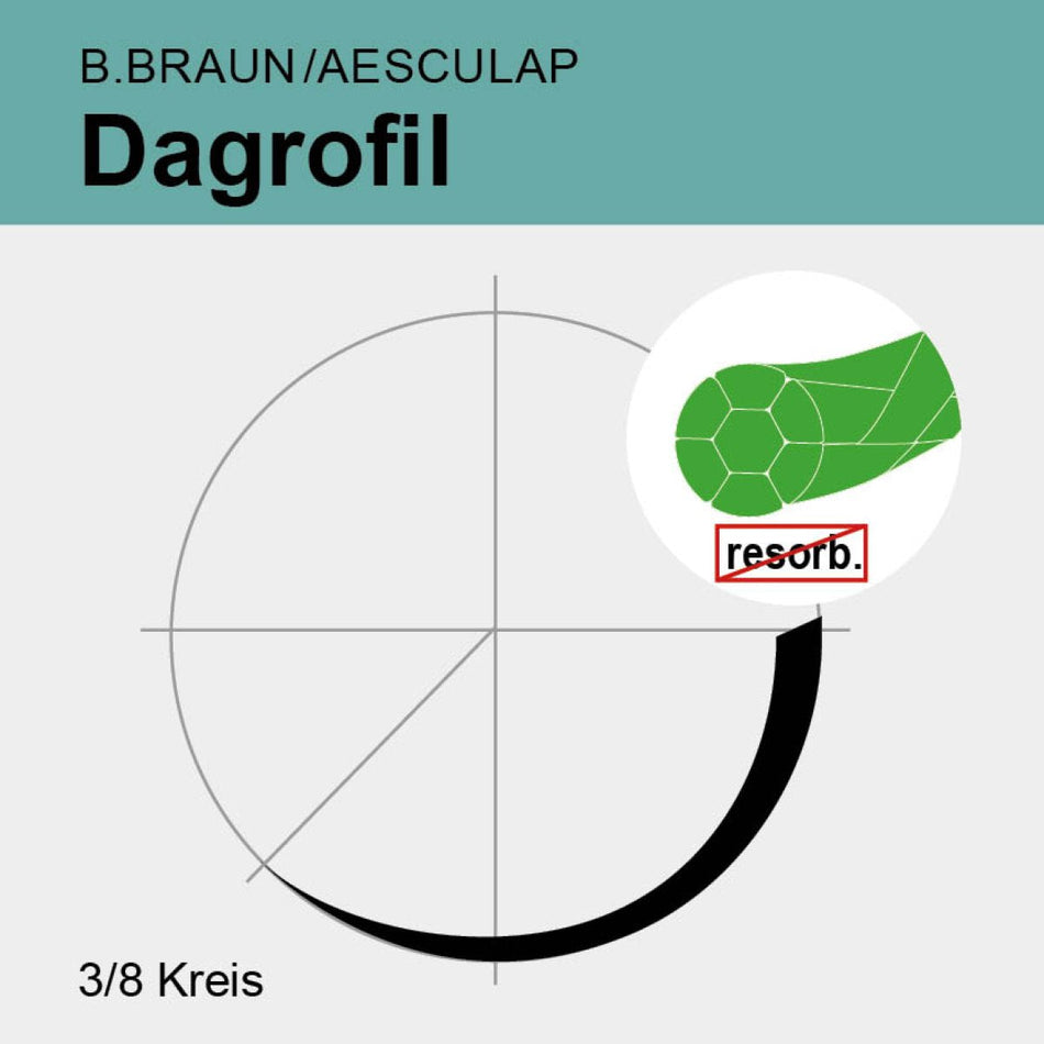 Dagrofil suture material. DS19, USP 3/0 2.0 EP, 45 cm, 36 foils