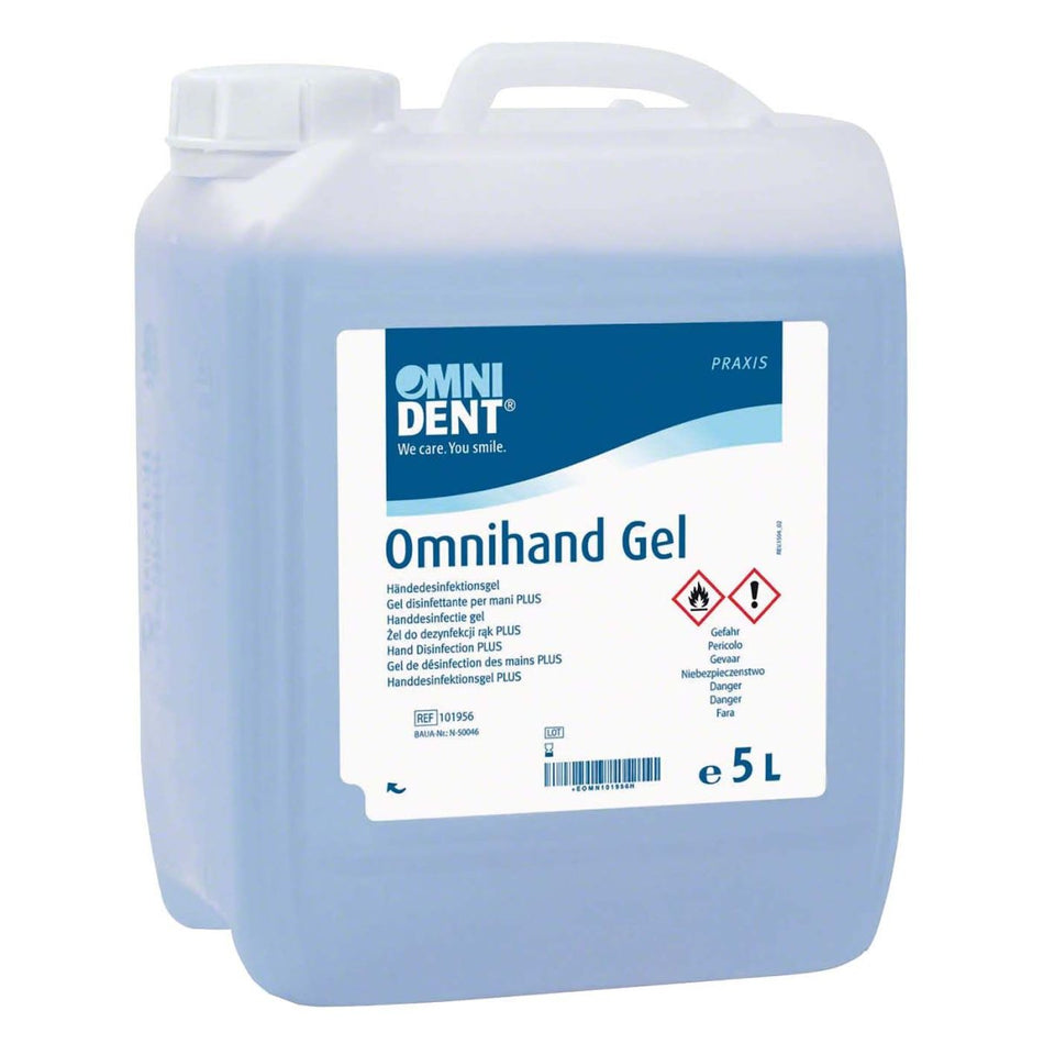 Omnihand Gel, hand disinfectant gel, 5 litre canister