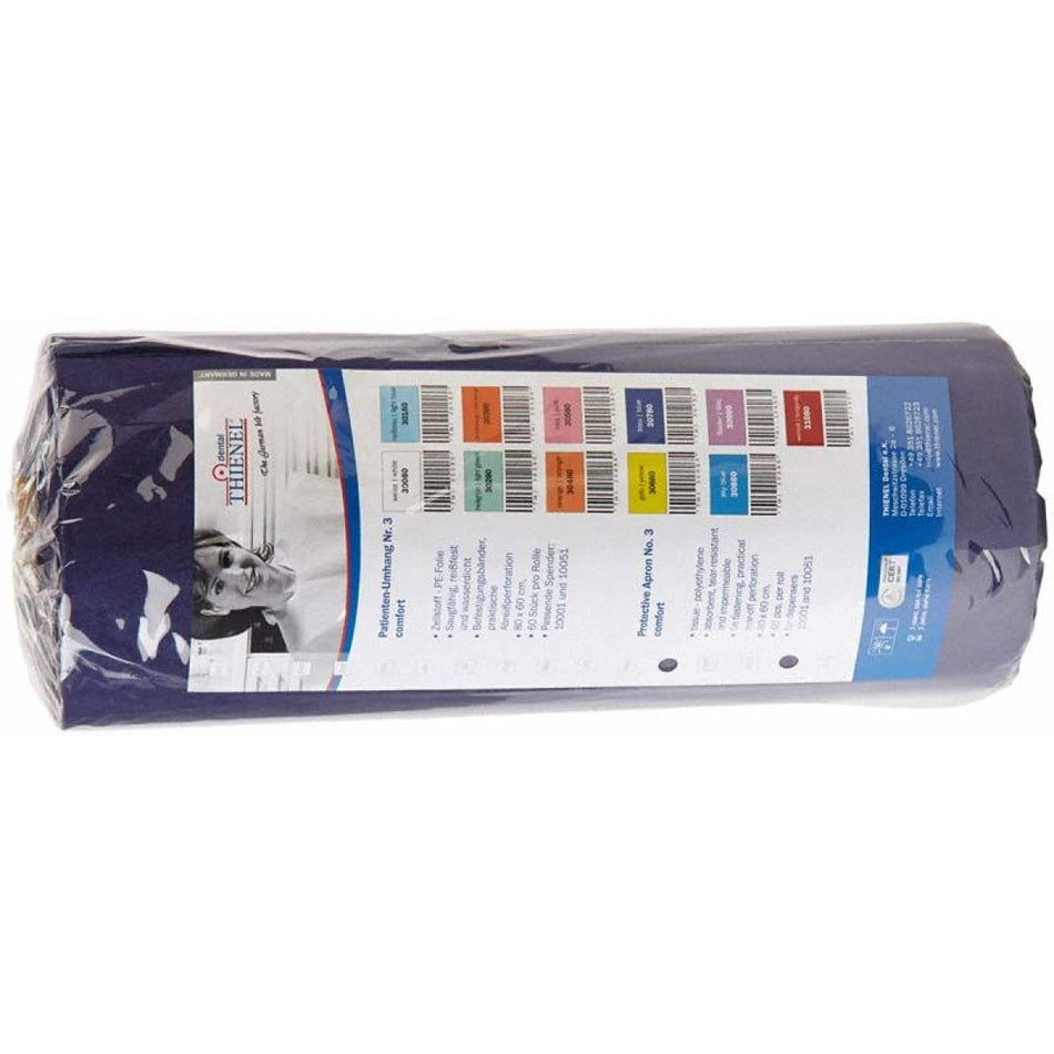 Disposable cape with cellulose 3780, dark blue, roll 60 pieces