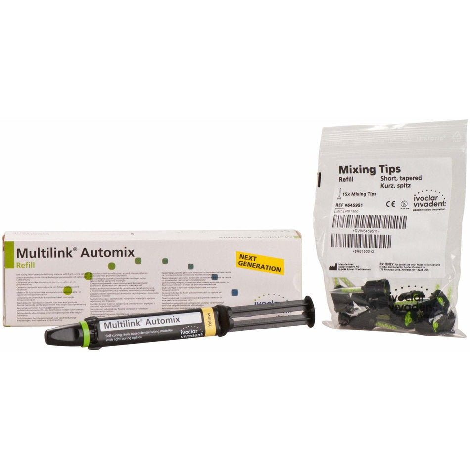 Multilink Automix Easy Refill, luting composite, yellow, syringe of 9 g