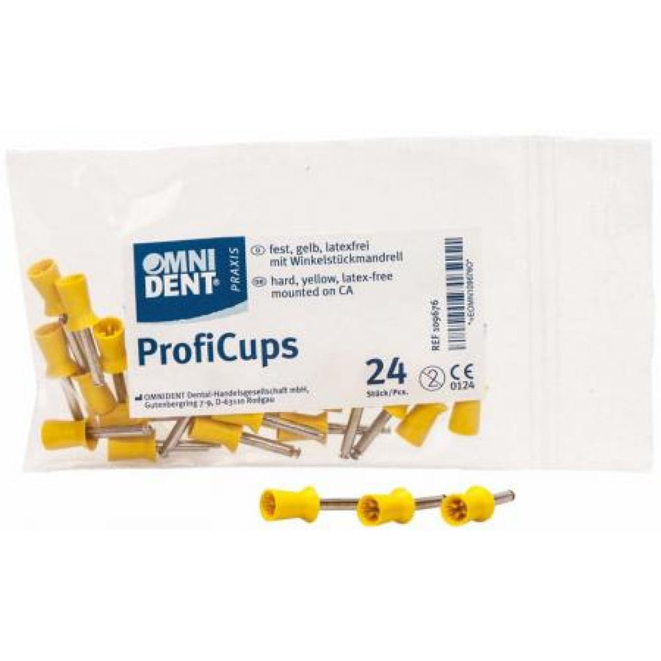 ProfiCups, cup, hard, yellow, latex-free, pack of 24