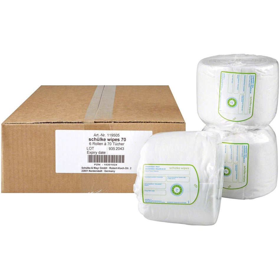 schülke wipes, 28 × 23 cm, pack of 6 × 70 wipes