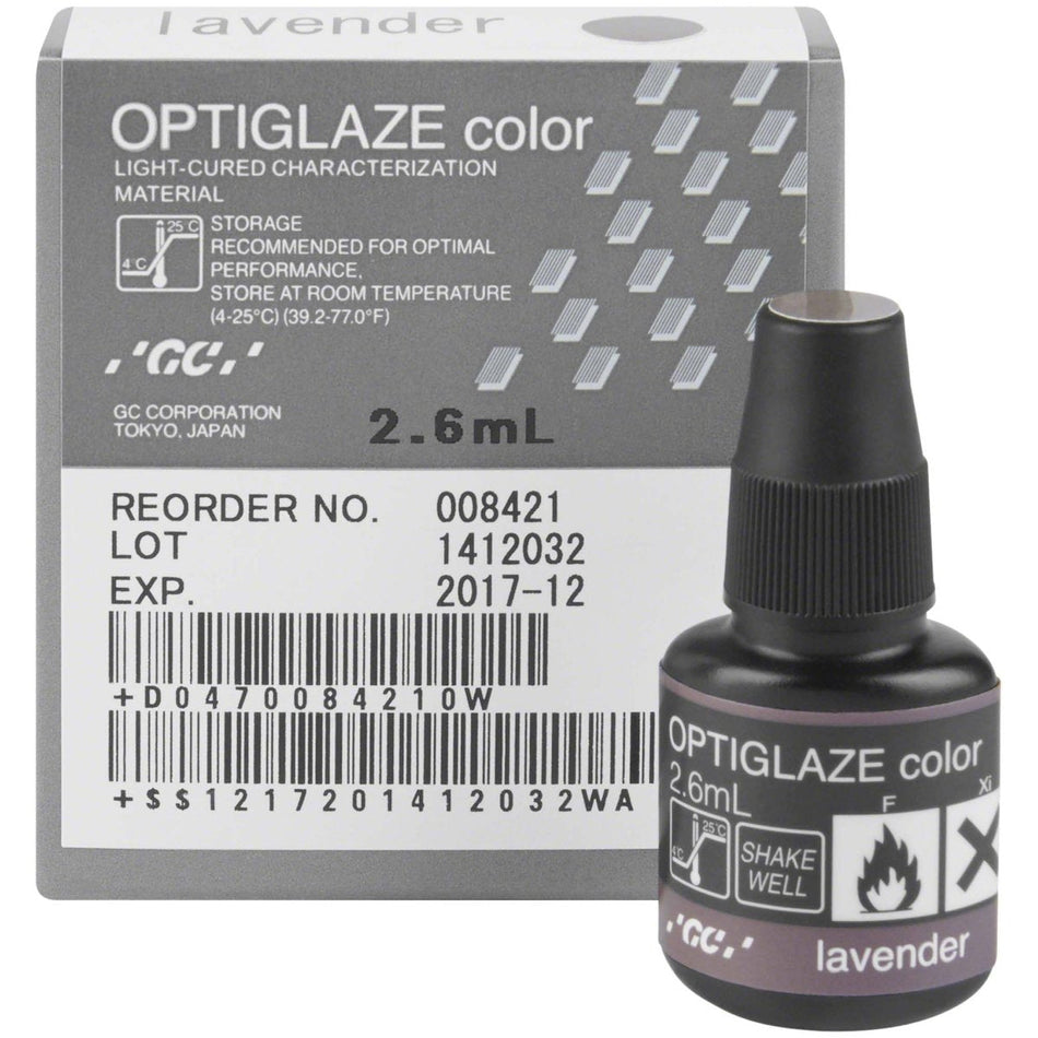 GC Optiglaze color, lavender, bottle of 2.6 ml