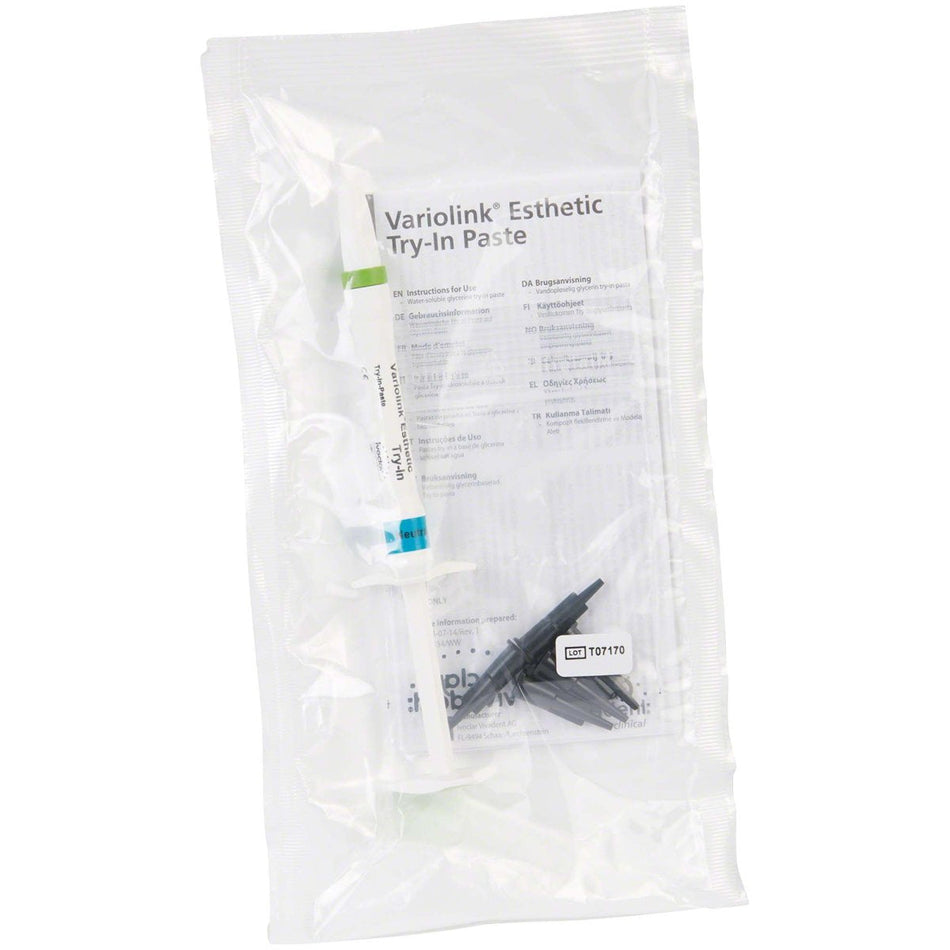 Variolink Esthetic Try-In Paste, luting composite, neutral, syringe of 1.7 g