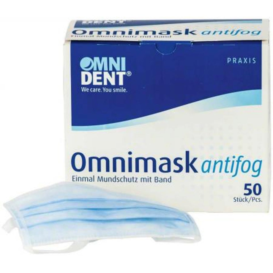 Omnimask Antifog pack 50 pieces blue, ribbon