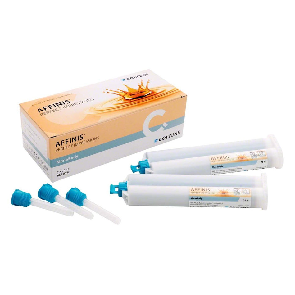 Affinis System Mono Body, impression material, 2 double cartridges of 75 ml each