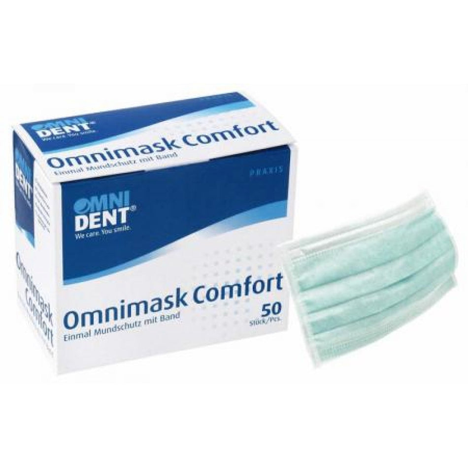 Omnimask Comfort Pack of 50 green, ribbon