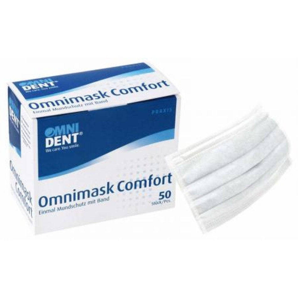 Omnimask Comfort Pack of 50 white, ribbon