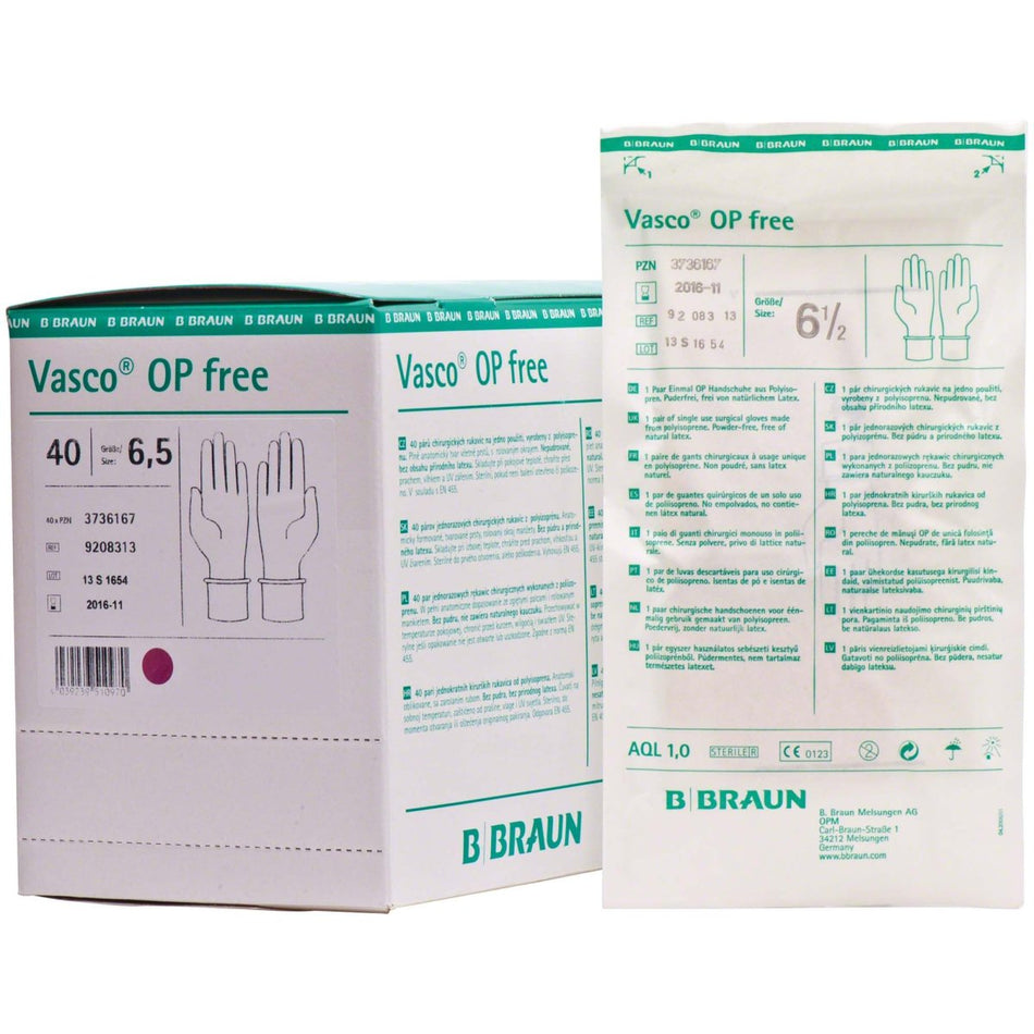 Disposable gloves Vasco OP Free, powder-free, size 6.5, pack of 40 pairs