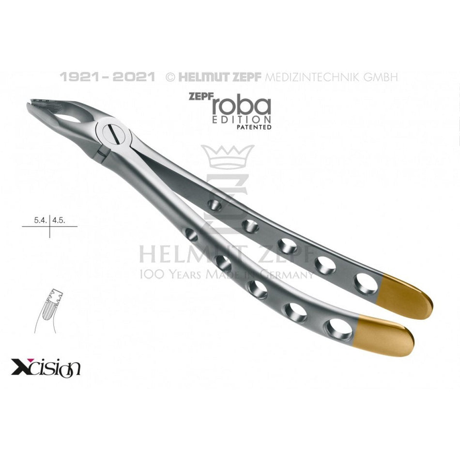 Extracting forceps, English form Fig. 35m modified, Roba-Edition by Dr. Beck, upper premolars, special jaw