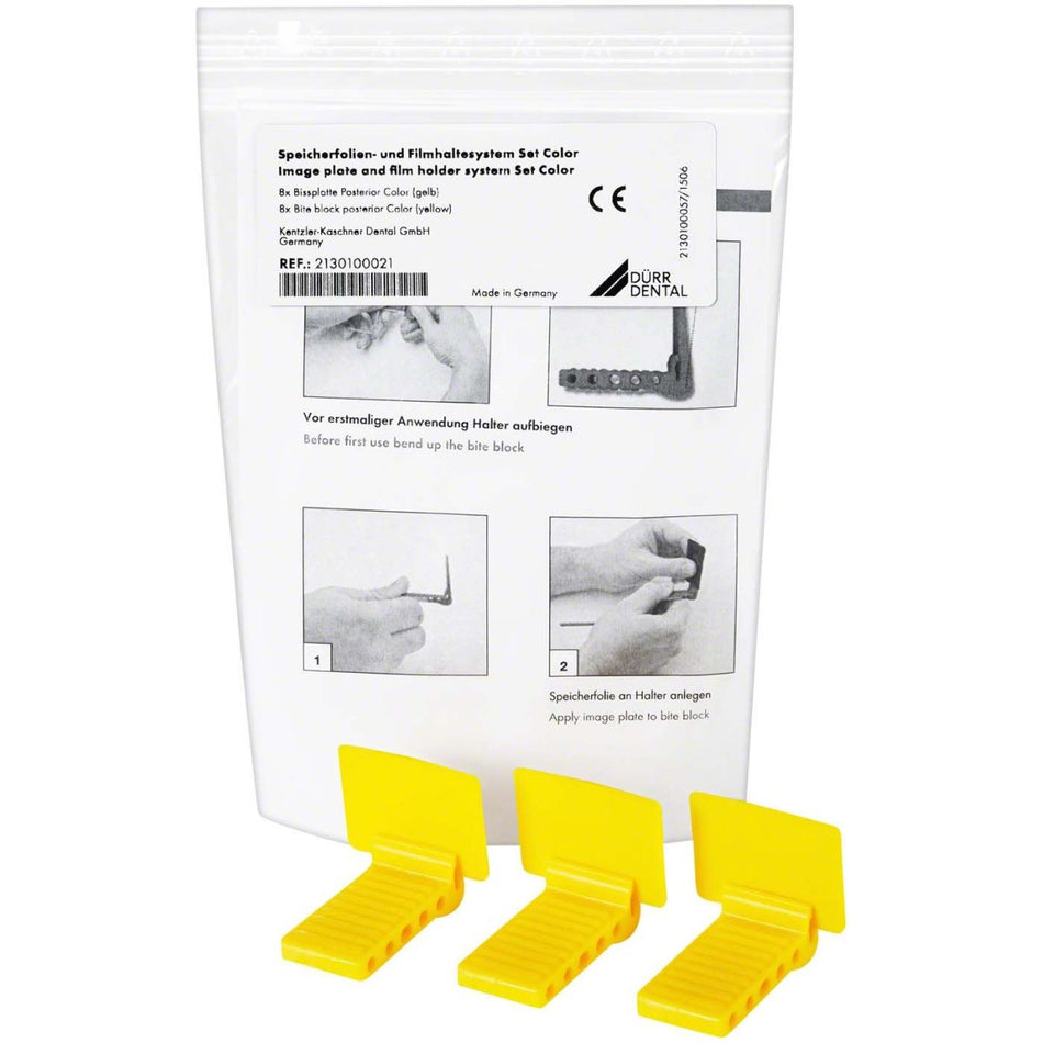 VistaRay Sensor Holder, Bite Plates Posterior, yellow, pack of 8