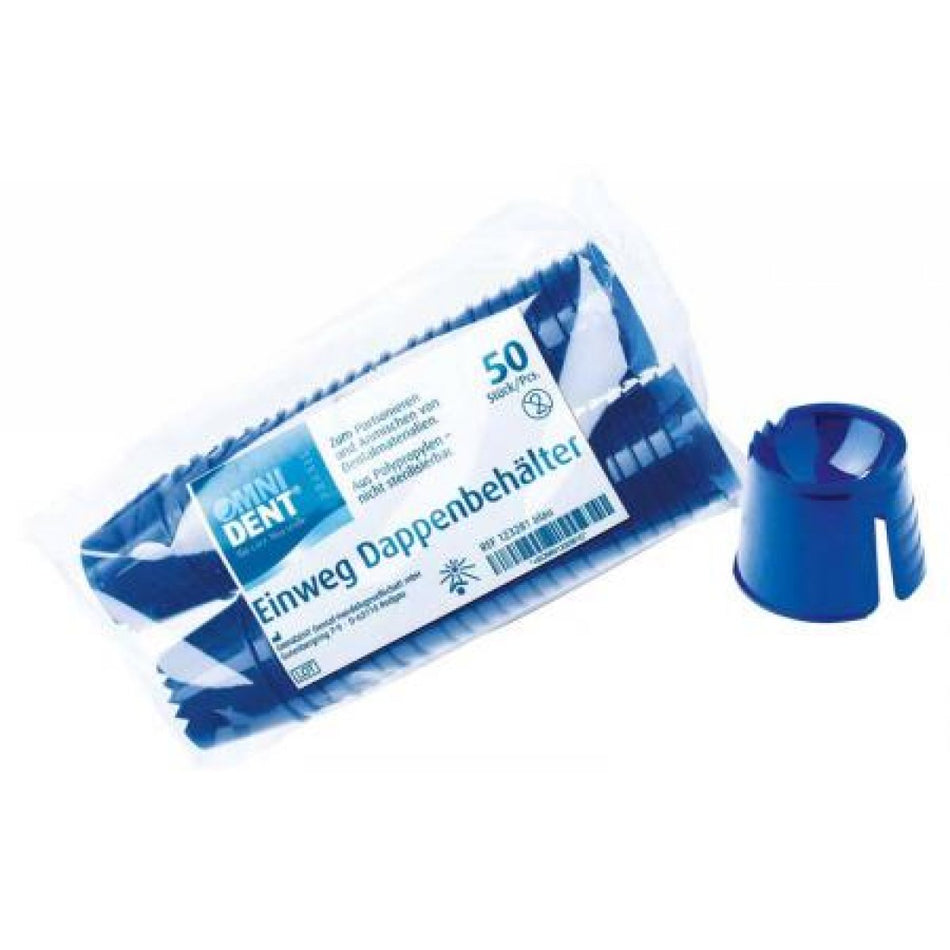 Disposable dappen container, blue, pack of 50