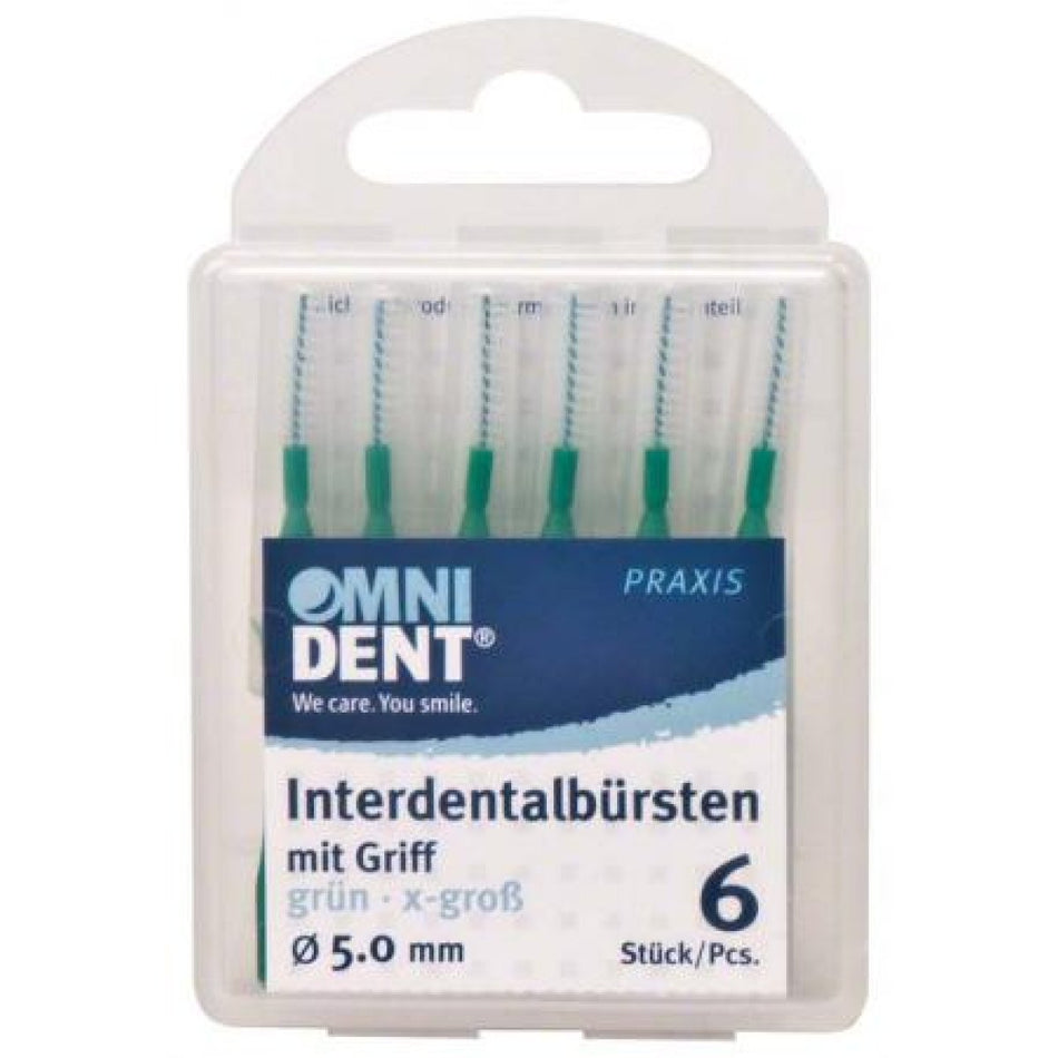 Interdental brushes with handle 6 pcs. green, x-large