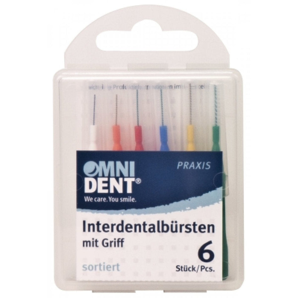 Interdental brushes with handle 6 pcs. assorted