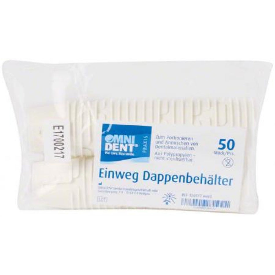 Disposable dappen container, white, pack of 50