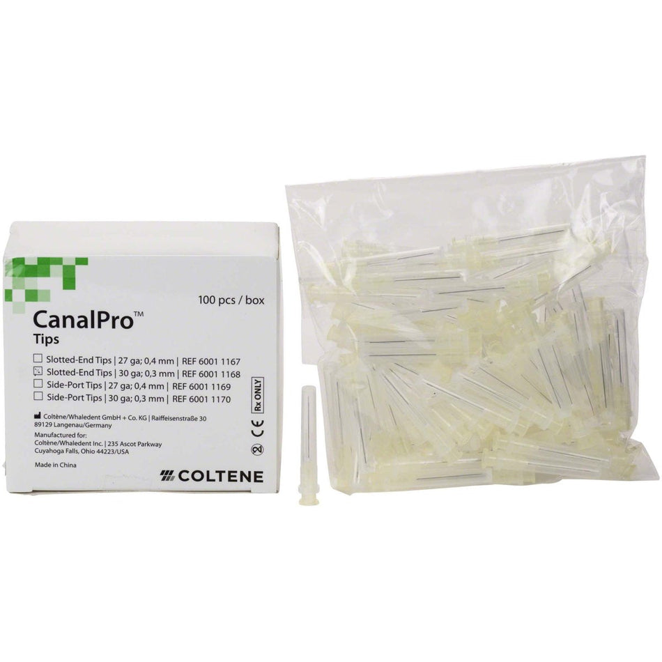 CanalPro Slotted-End Tips, 30GA, 0.3 x 25mm, pack of 100