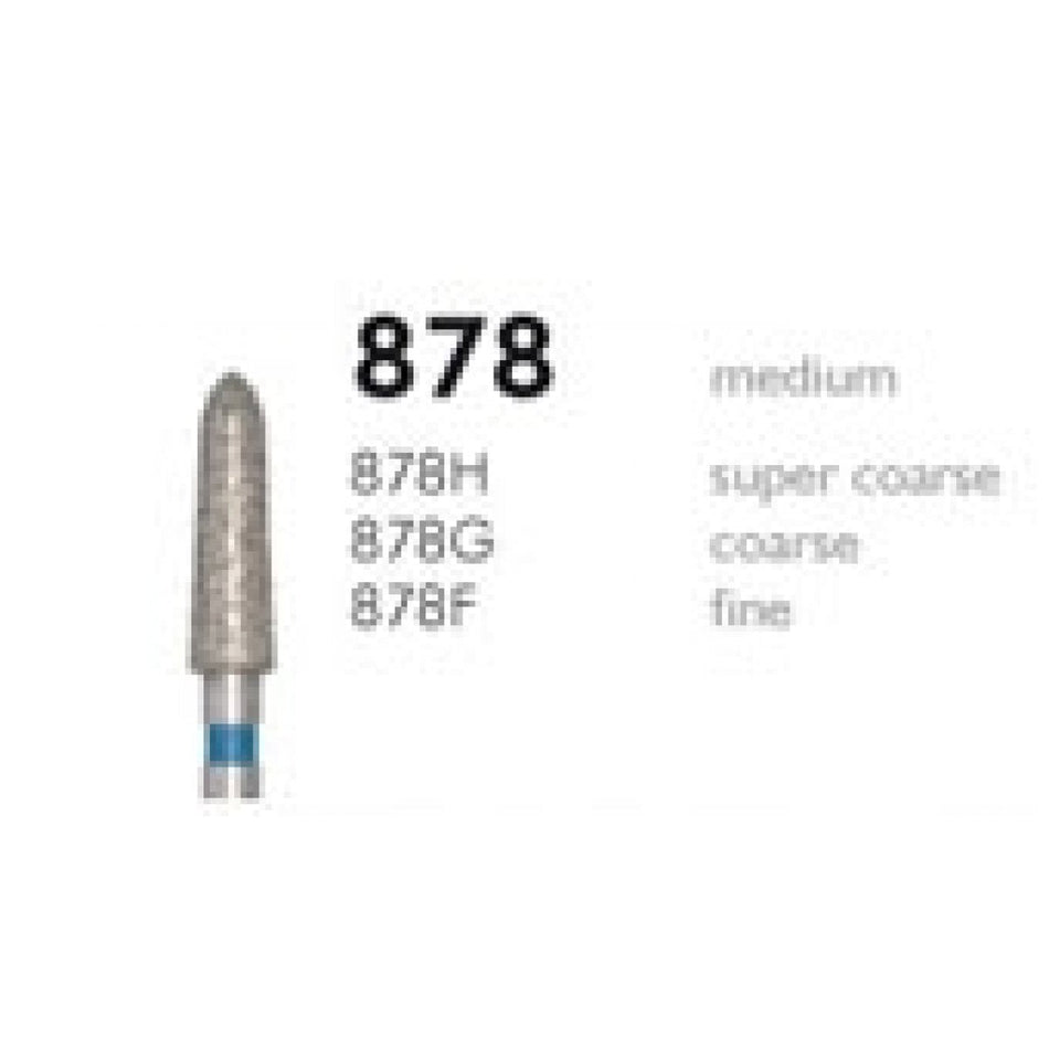 H+M diamond instruments, Fig. 878 | Diamonds 878G 016 coarse grain FG, pack of 5