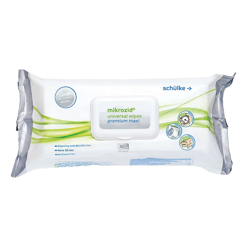 Mikrozid Universal Wipes Premium maxi, 25 × 25 cm, soft pack of 80