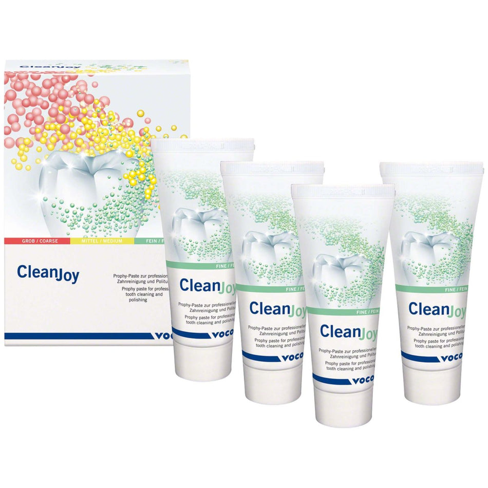 CleanJoy polishing paste, mint, fine, green, 4 tubes of 100 g each