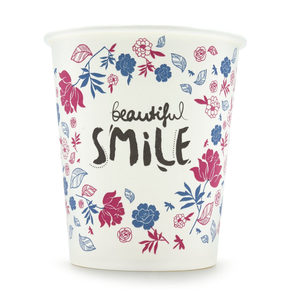 Mouthwash cup wellsacup hard paper flowers (white-pink-blue), 180 ml, 1,000 pieces