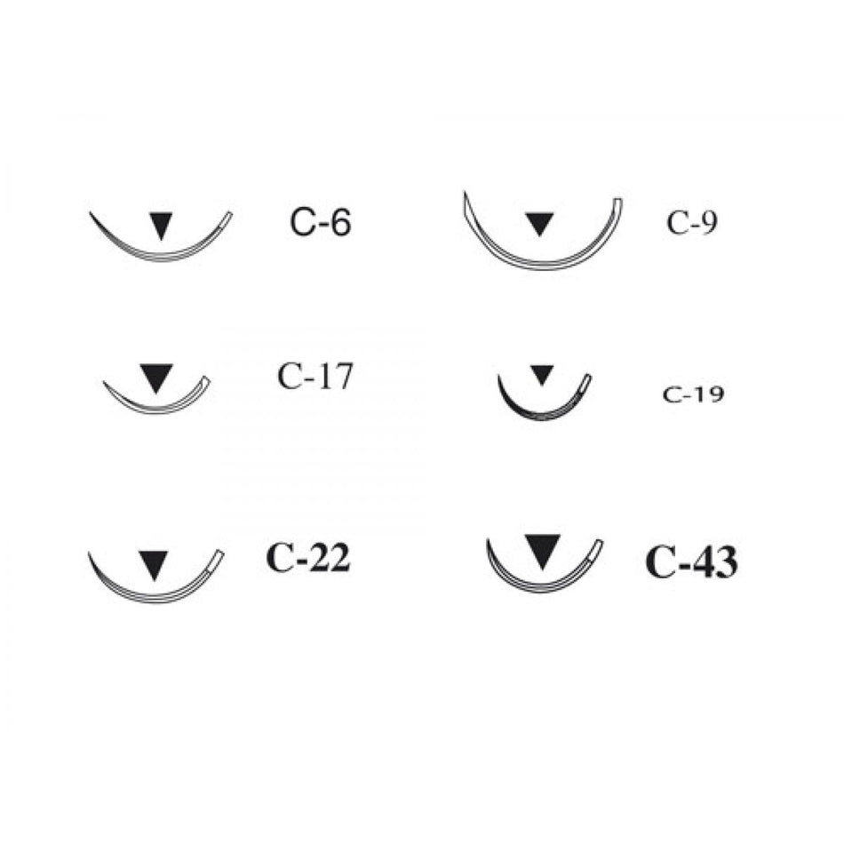 Perma Sharp Polyester, USP 4/0 metric 1.5, C-6, 12 pieces