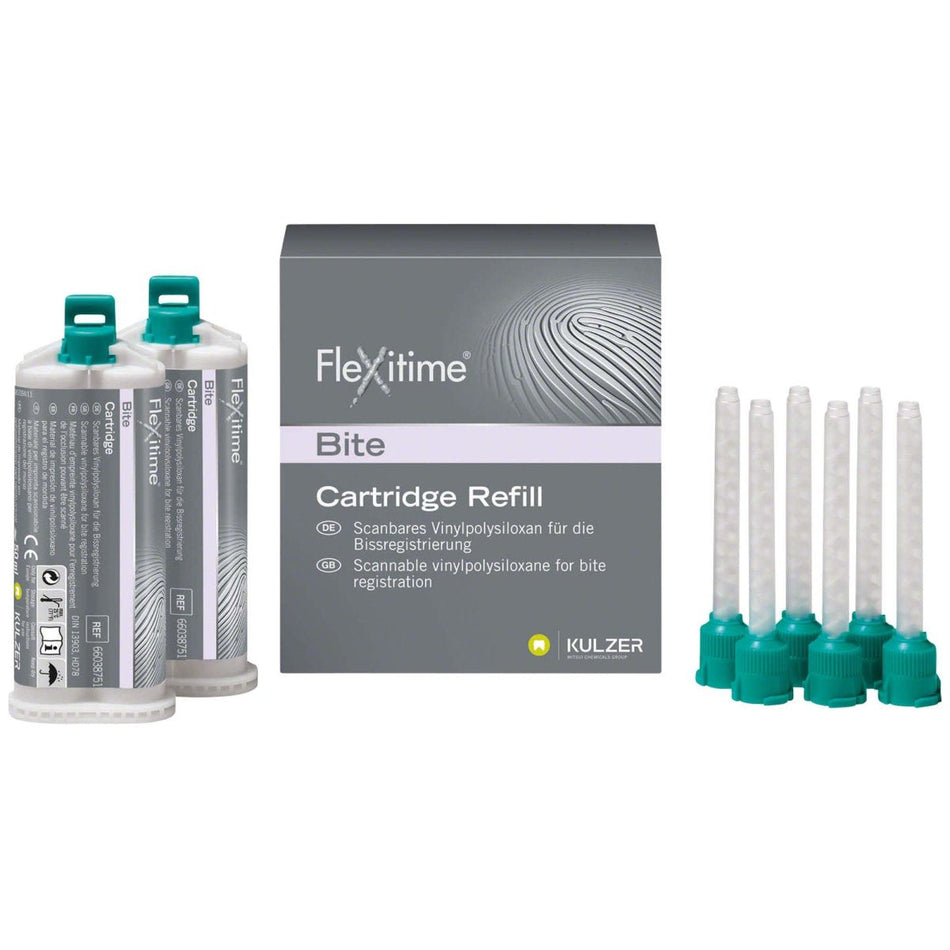 Flexitime Bite, Cartridge Refill, bite registration, 2 double cartridges of 50 ml each