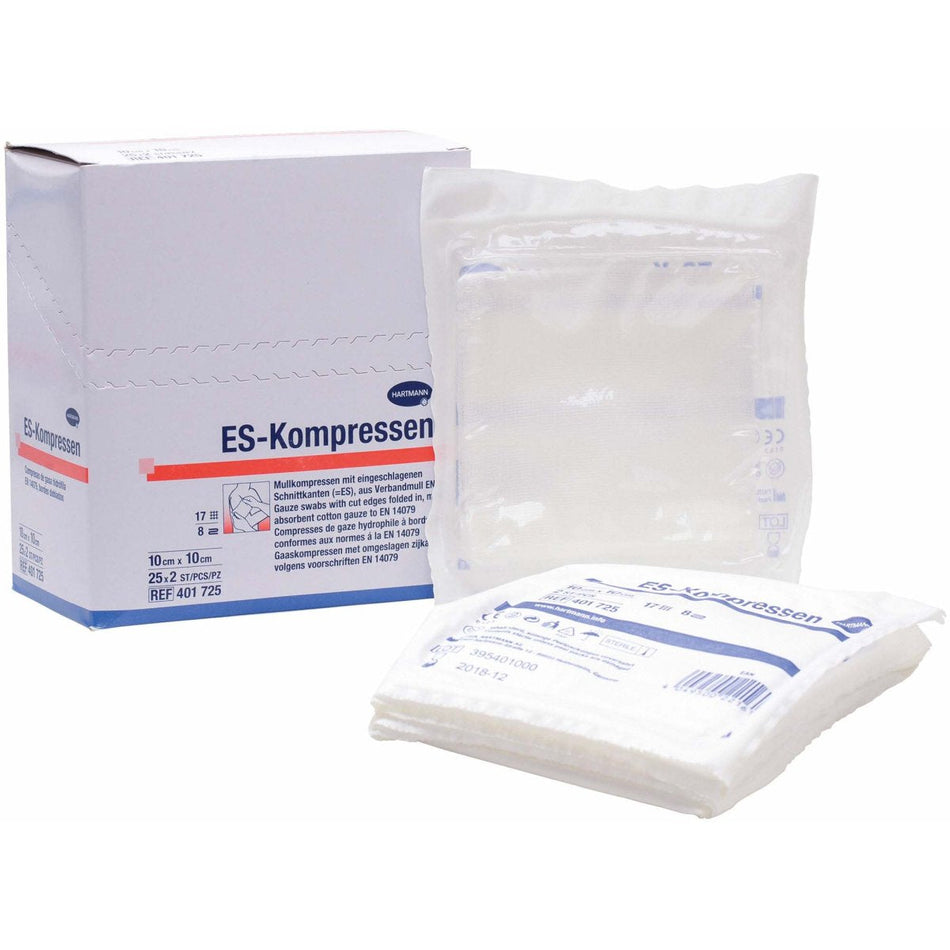 Es-compresses sterile 10x10 cm 8-ply, 25x2 pieces