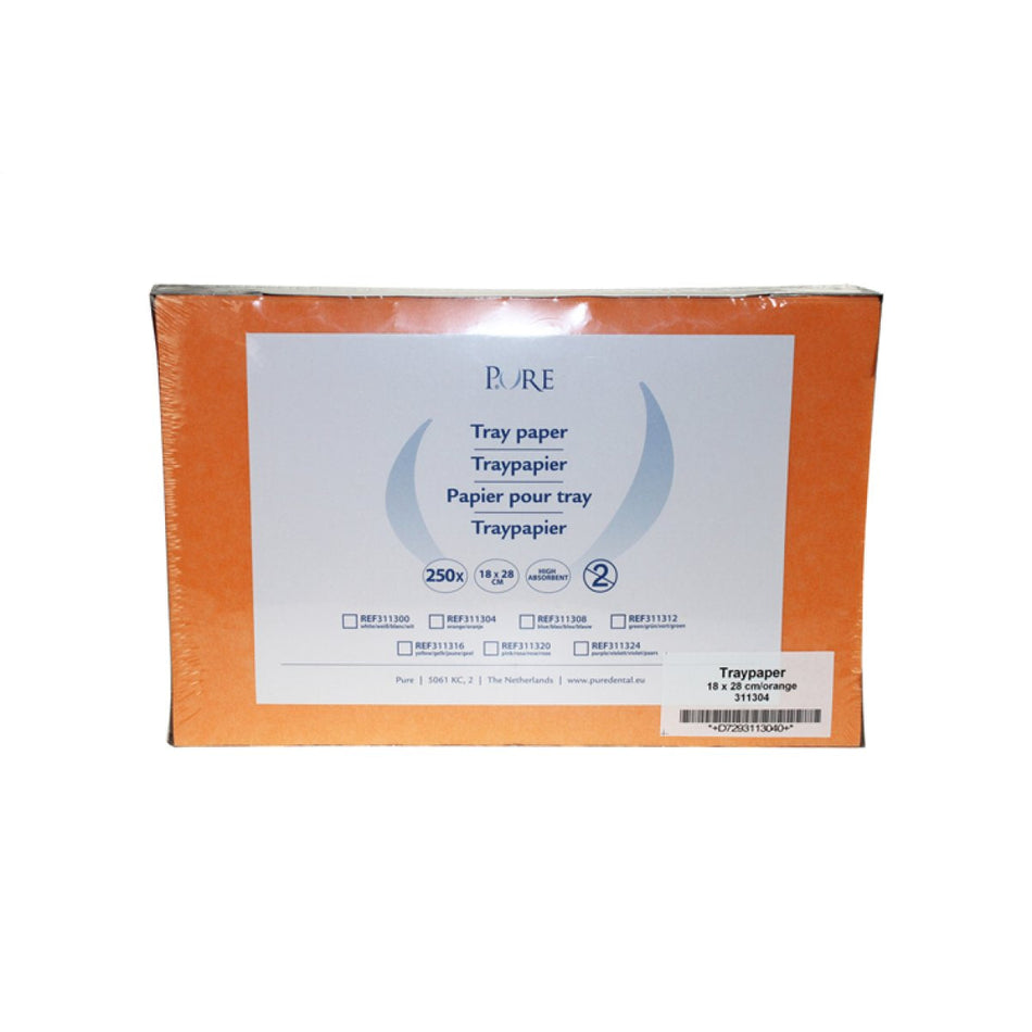 PURE tray paper for standard trays 18x28cm - orange - 1 x 250 pieces