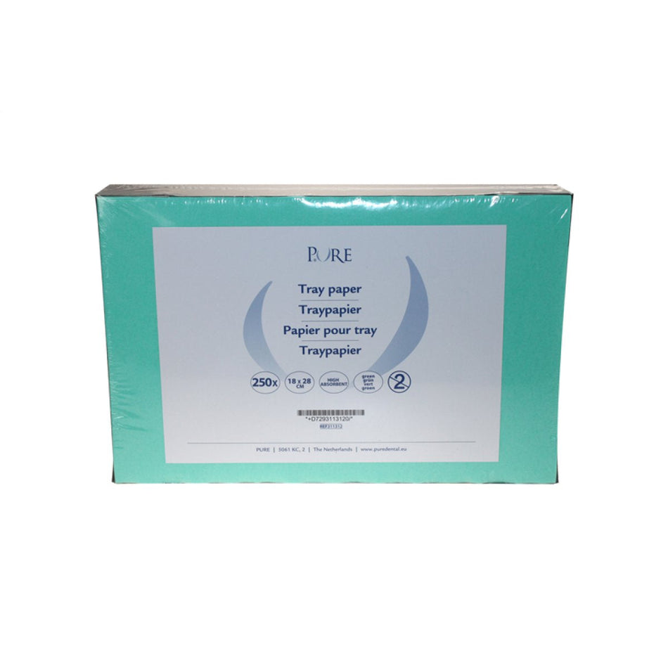 PURE tray paper for standard trays 18x28cm - green - 1 x 250 pieces