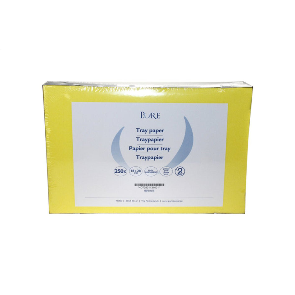 PURE tray paper for standard trays 18x28cm - yellow - 1 x 250 pieces