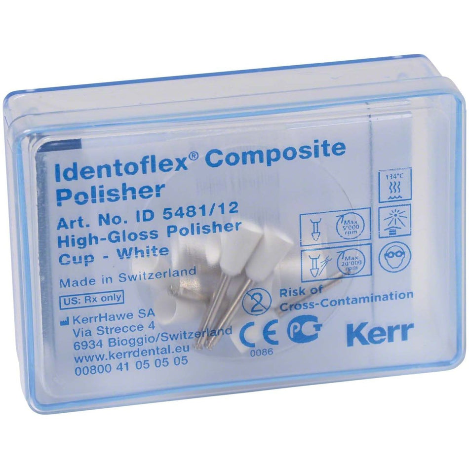 Identoflex Composite Polisher, Cup, 10 x 7 mm, white, pack of 12