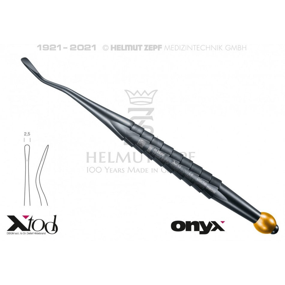 Approximal root elevator, distal, Fig. 77l 4.5mm, ZEPF X-Tool handle, yellow color coding