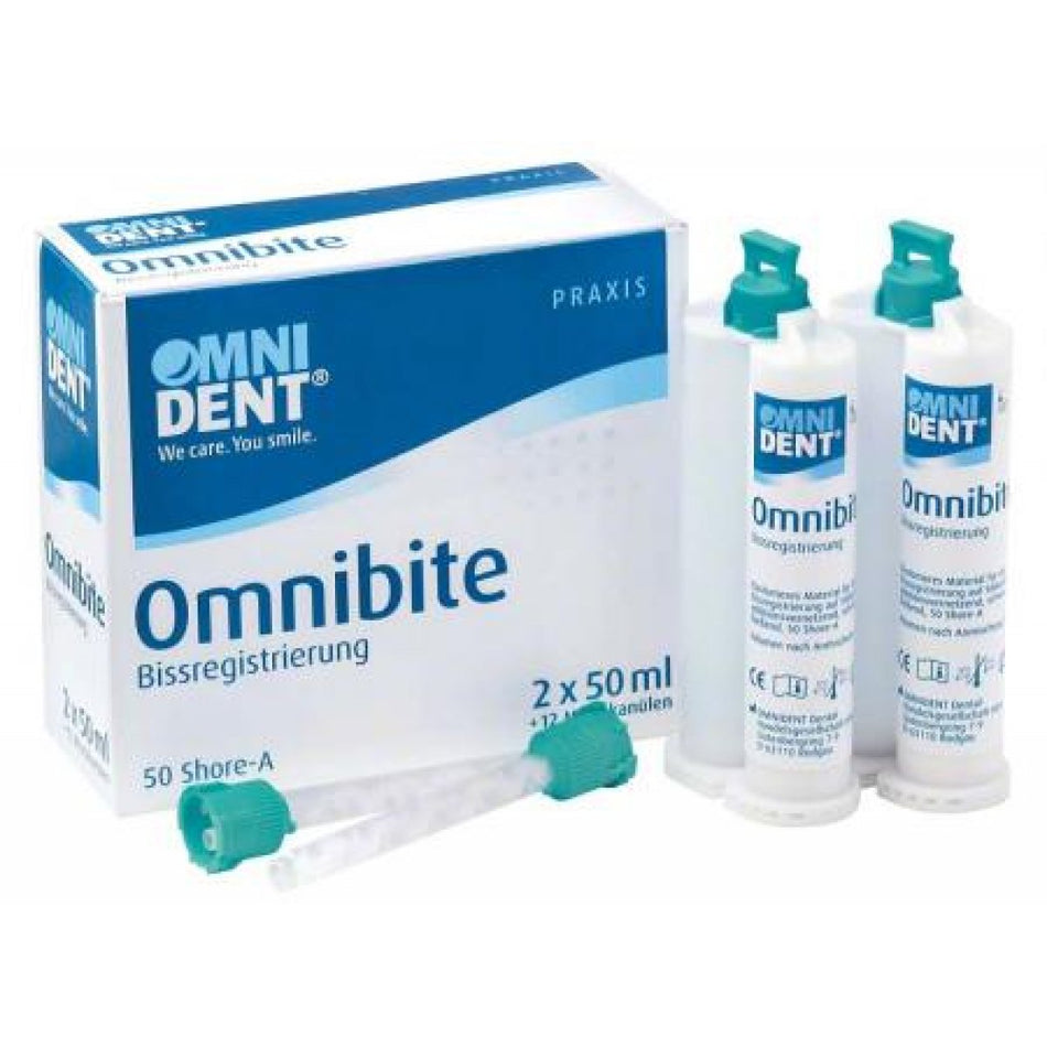 Omnibite pack of 2 x 50 ml cartridges, 12 mixing tips